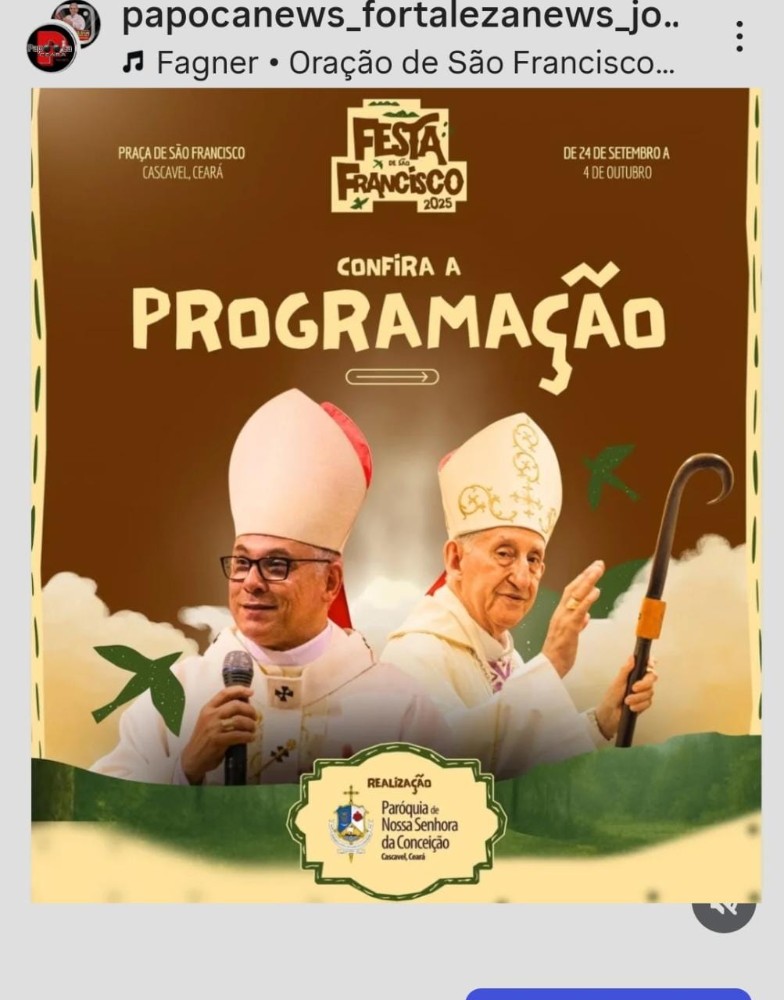 OS FESTEJOS DE SÃO FRANCISCO TERÁ INÍCIO DIA 24/9 a 04/10 confira a programação